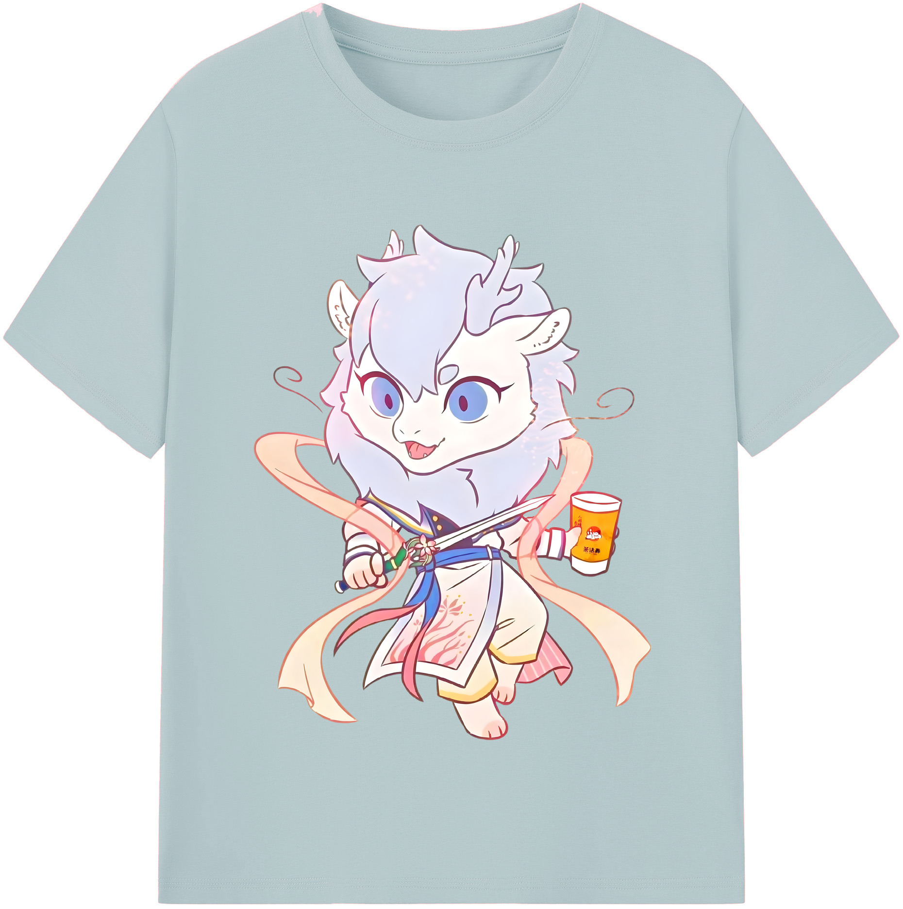 （画像用） Ne Zha 2 ナタ 魔童の大暴れ 綿100％半袖Tシャツ（フロントプリント）